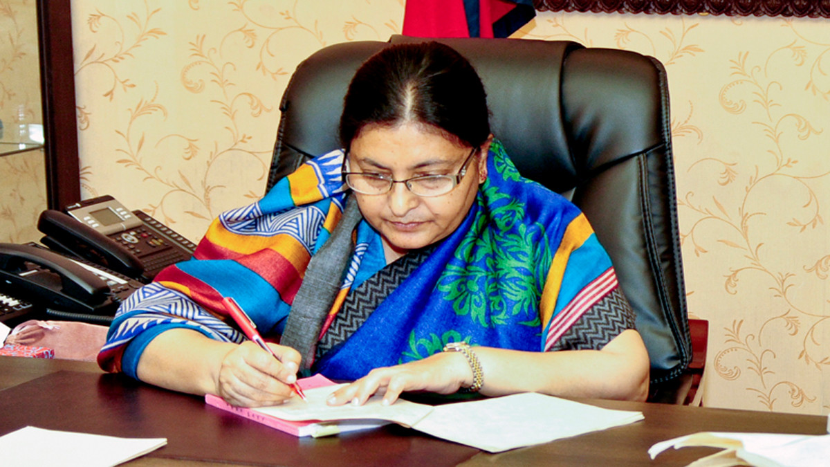 President Bhandari holding discussion with former army generals